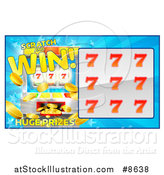 Vector Illustration of a Slot Machine Lottery Instant Scratch and Win Scratchcard Design by AtStockIllustration