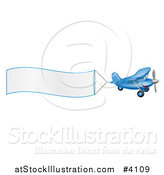 Vector Illustration of a Small Blue Airplane with a Trailing Blank Banner by AtStockIllustration