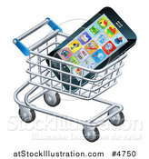 Vector Illustration of a Smartphone in a Shopping Cart by AtStockIllustration