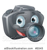 Vector Illustration of a Smiling Happy DSLR Camera Mascot by AtStockIllustration