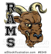 Vector Illustration of a Snarling Ram Head Mascot with Text by AtStockIllustration