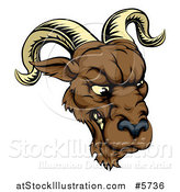 Vector Illustration of a Snarling Ram Mascot Head by AtStockIllustration