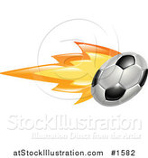 Vector Illustration of a Soccer Ball on Fire by AtStockIllustration