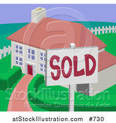 Vector Illustration of a Sold Residential Home by AtStockIllustration
