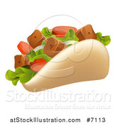 Vector Illustration of a Souvlaki Kebab Sandwich by AtStockIllustration