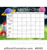 Vector Illustration of a Space Exploration Themed Reward Chart for Children by AtStockIllustration