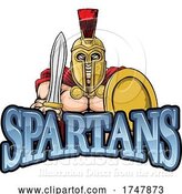 Vector Illustration of a Spartan Warrior Sports Mascot by AtStockIllustration