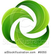 Vector Illustration of a Spiraling Circle of Green Leaves by AtStockIllustration