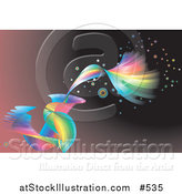 Vector Illustration of a Spiraling Rainbow Background by AtStockIllustration