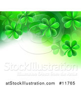 Vector Illustration of a St Patricks Day Background with Green Shamrocks and Text Space by AtStockIllustration