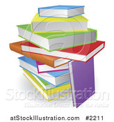 Vector Illustration of a Stack of Colorful 3d Books by AtStockIllustration