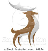 Vector Illustration of a Standing Brown and White Stag Deer Buck by AtStockIllustration