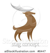 Vector Illustration of a Standing Stag Deer Buck over Sample Text by AtStockIllustration