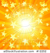 Vector Illustration of a Star Burst Sunset Background by AtStockIllustration
