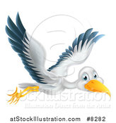 Vector Illustration of a Stork Bird in Flight by AtStockIllustration