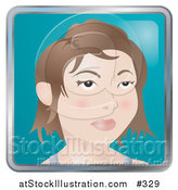 Vector Illustration of a Stylish Young Woman with Short Hair by AtStockIllustration