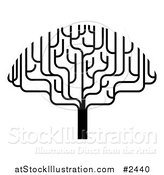 Vector Illustration of a Stylized Black and White Bare Tree by AtStockIllustration