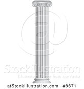 Vector Illustration of a Tall Greek or Roman Column Pillar by AtStockIllustration