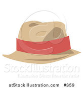 Vector Illustration of a Tan Hat with a Pink Band by AtStockIllustration