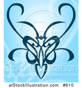 Vector Illustration of a Tatoo Design over Blue by AtStockIllustration