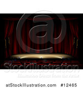 Vector Illustration of a Theater Stage with Foot Lighting by AtStockIllustration
