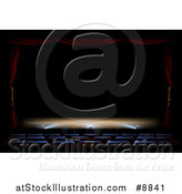 Vector Illustration of a Theatre Stage Framed with Curtains and Lights by AtStockIllustration