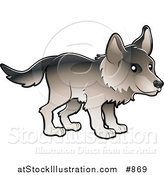 Vector Illustration of a Timber Wolf in Profile by AtStockIllustration