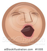 Vector Illustration of a Tired Emoticon Yawning - Tan Version by AtStockIllustration