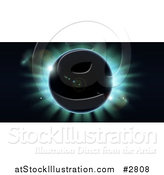 Vector Illustration of a Total Eclipse with Blue Light on Black by AtStockIllustration