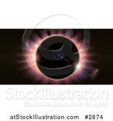 Vector Illustration of a Total Eclipse with Red Light on Black by AtStockIllustration