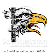 Vector Illustration of a Tough Bald Eagle Mascot Head and Text by AtStockIllustration