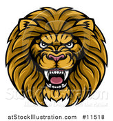 Vector Illustration of a Tough Male Lion Head Mascot by AtStockIllustration