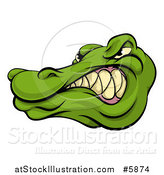 Vector Illustration of a Tough Snarling Alligator Mascot Head by AtStockIllustration