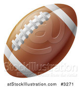 Vector Illustration of a Traditional American Football with White Lines and Laces by AtStockIllustration