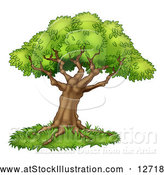 Vector Illustration of a Tree with Grass by AtStockIllustration