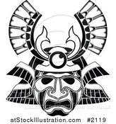 Vector Illustration of a Tribal Mask Tattoo Design by AtStockIllustration