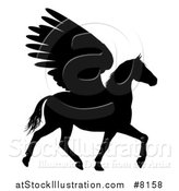 Vector Illustration of a Trotting Winged Pegasus Horse by AtStockIllustration