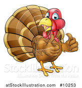 Vector Illustration of a Turkey Bird Giving Two Thumbs up by AtStockIllustration