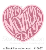 Vector Illustration of a Two Toned Love Heart with Happy Mothers Day Text Inside by AtStockIllustration