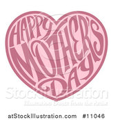 Vector Illustration of a Two Toned Love Heart with Happy Mothers Day Text Inside by AtStockIllustration