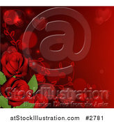 Vector Illustration of a Valentines Day Background Bordered with Heart Bubble and Red Roses by AtStockIllustration