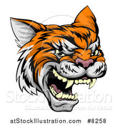 Vector Illustration of a Vicious Tiger Mascot Face by AtStockIllustration