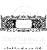 Vector Illustration of a Vintage Black and White Rococo or Baroque Horizontal Frame by AtStockIllustration