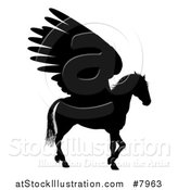Vector Illustration of a Walking Winged Pegasus Horse by AtStockIllustration