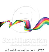 Vector Illustration of a Waving and Twisting Colorful Rainbow Ribbon by AtStockIllustration