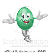 Vector Illustration of a Welcoming Green Easter Egg Mascot by AtStockIllustration