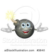 Vector Illustration of a Welcoming Happy Bomb Mascot by AtStockIllustration