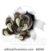 Vector Illustration of a Werewolf Claw Ripping Through Paper by AtStockIllustration