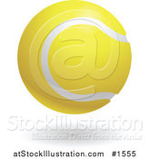 Vector Illustration of a White and Yellow Tennis Ball by AtStockIllustration