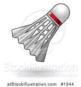 Vector Illustration of a White Badminton Shuttlecock with a Red Ring by AtStockIllustration